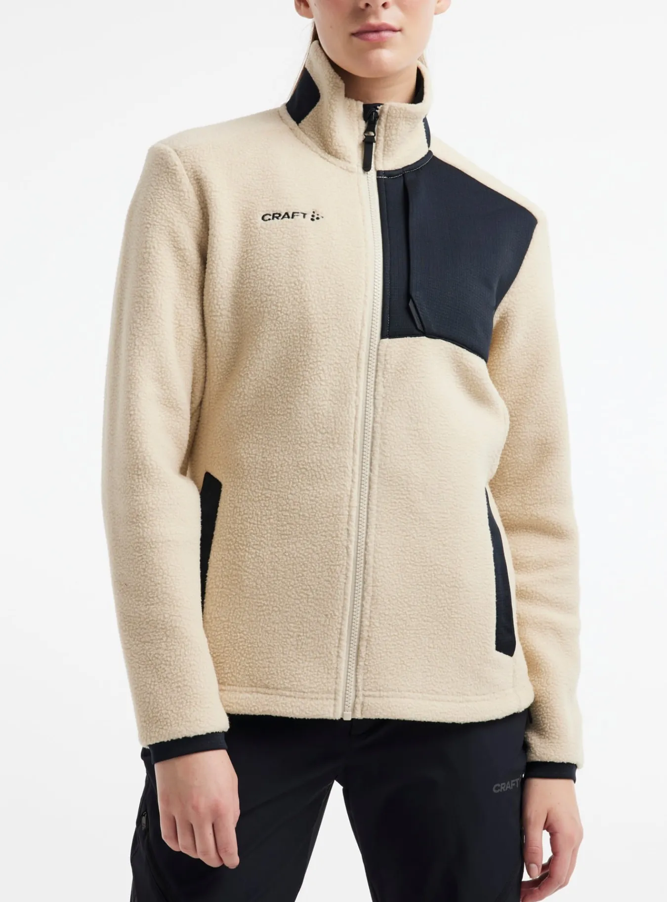 Mellomlag & Fleece|Mellomlag>Craft Sportswear ADV Explore Pile Fleece Jacket W Ecru / Black