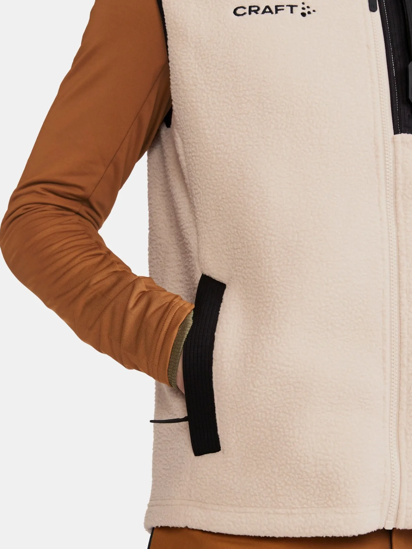 Mellomlag & Fleece|Mellomlag>Craft Sportswear ADV Explore Pile Fleece Vest M Ecru-Black