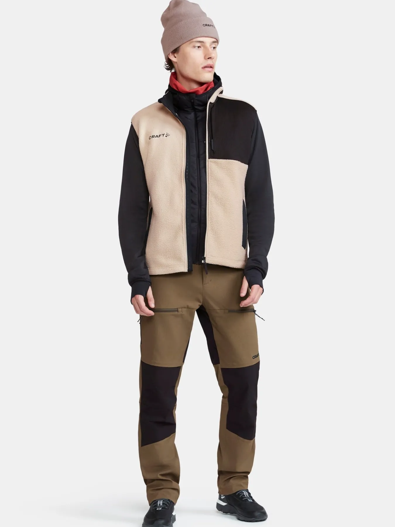 Mellomlag & Fleece|Mellomlag>Craft Sportswear ADV Explore Pile Fleece Vest M Ecru-Black