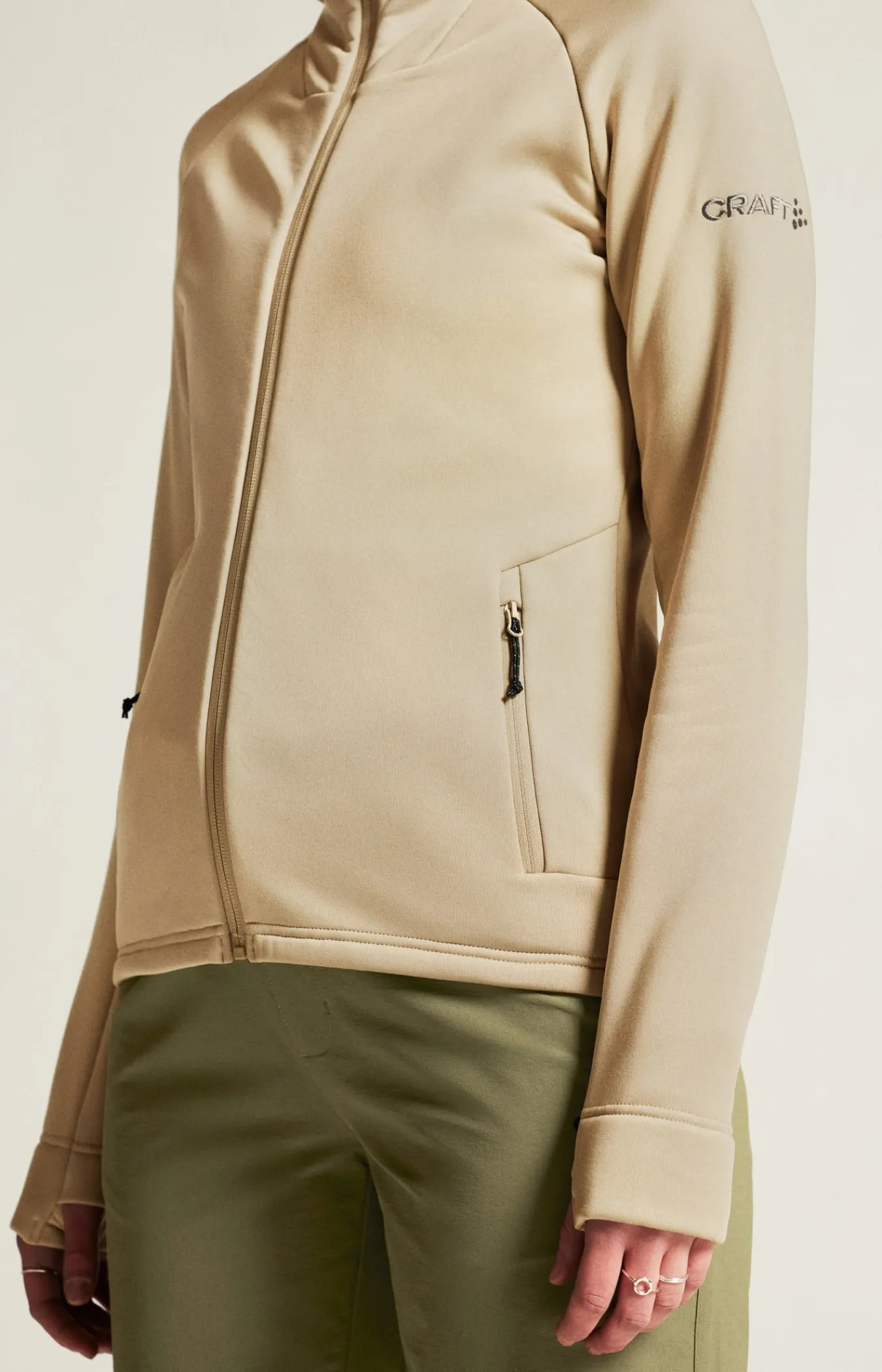 Mellomlag & Fleece|Mellomlag>Craft Sportswear ADV Explore Power Fleece Hood Jkt W Hay
