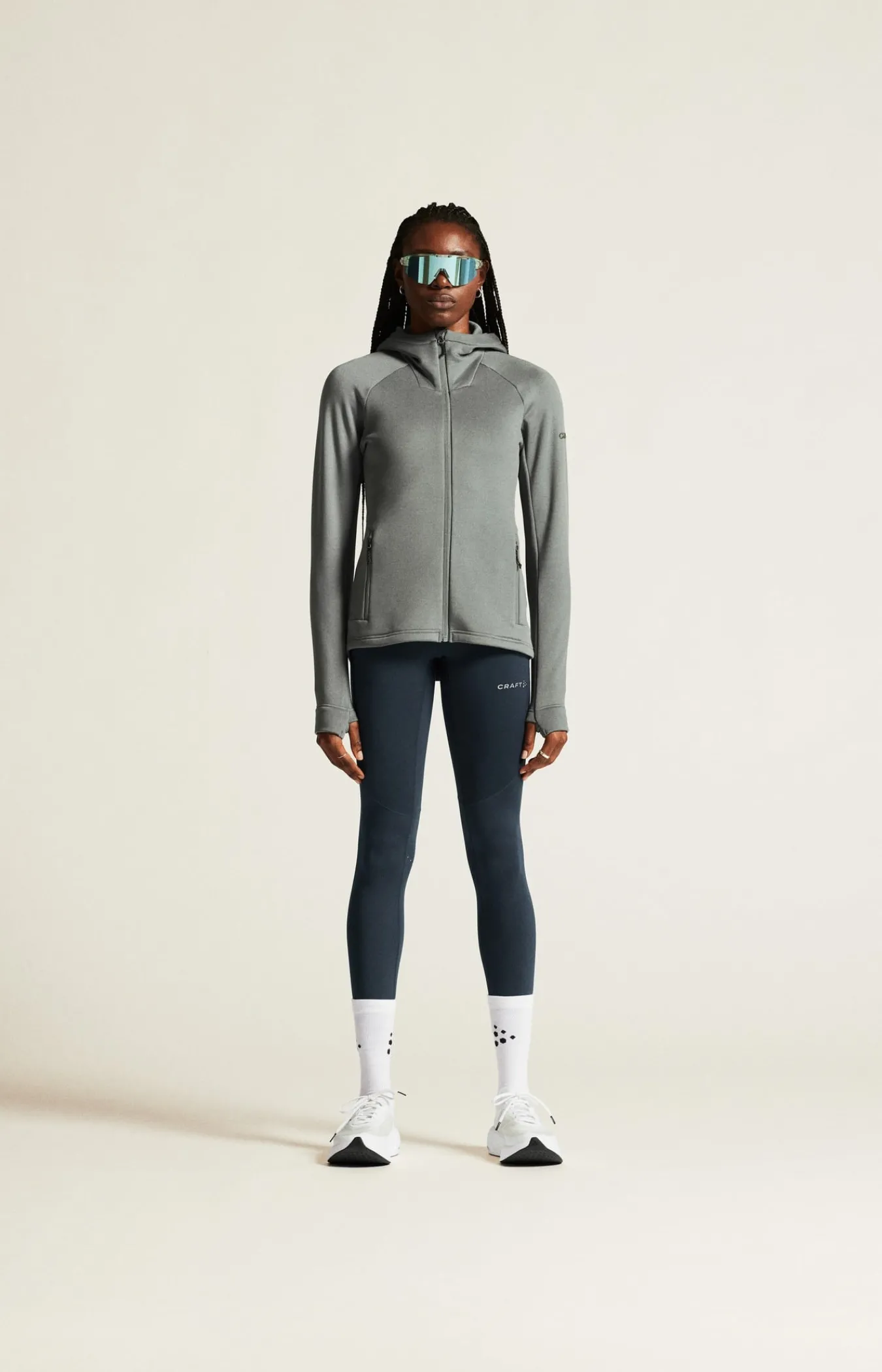Mellomlag & Fleece|Mellomlag>Craft Sportswear ADV Explore Power Fleece Hood Jkt W Leaf