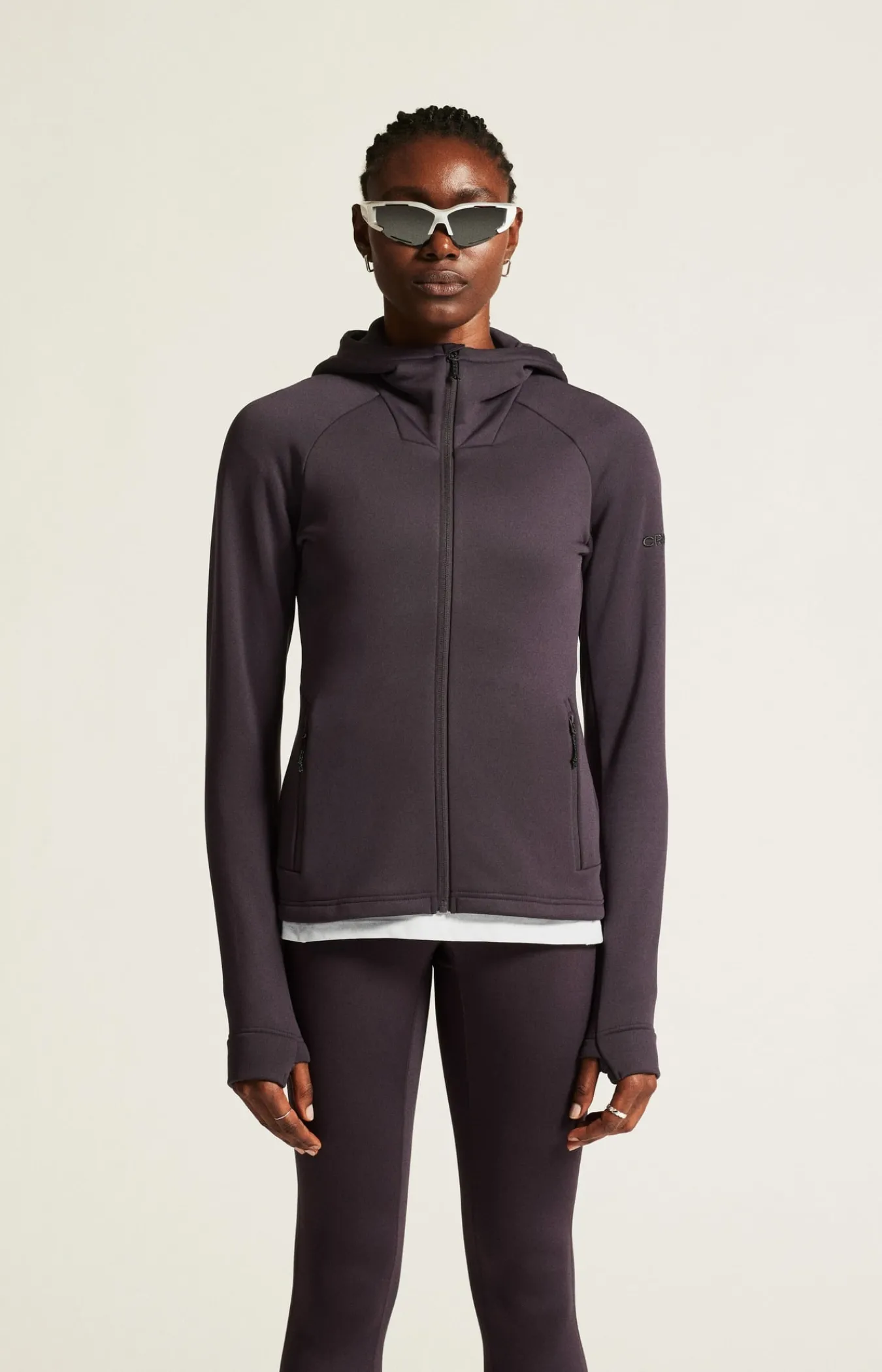 Mellomlag & Fleece|Mellomlag>Craft Sportswear ADV Explore Power Fleece Hood Jkt W Dk Plum