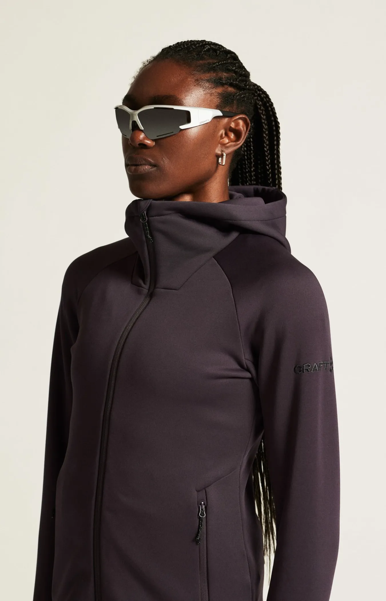 Mellomlag & Fleece|Mellomlag>Craft Sportswear ADV Explore Power Fleece Hood Jkt W Dk Plum