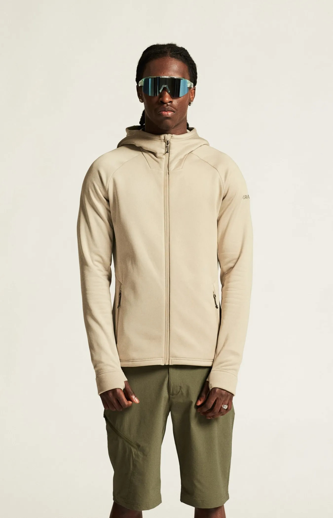 Mellomlag & Fleece|Mellomlag>Craft Sportswear ADV Explore Power Fleece Hood Jkt M Hay