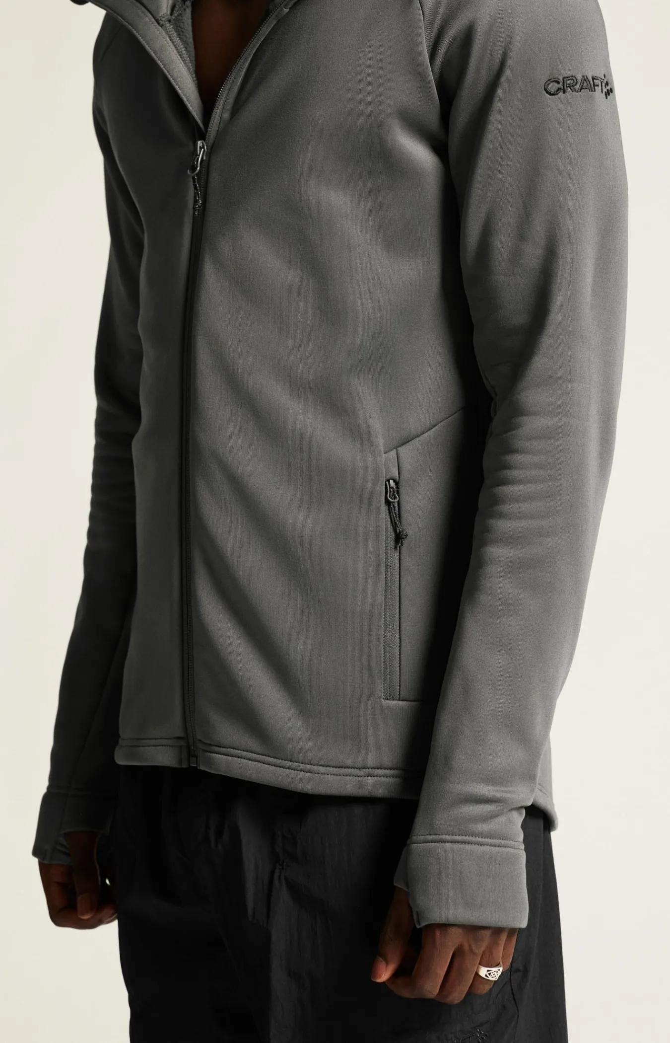 Mellomlag & Fleece|Mellomlag>Craft Sportswear ADV Explore Power Fleece Hood Jkt M Granite