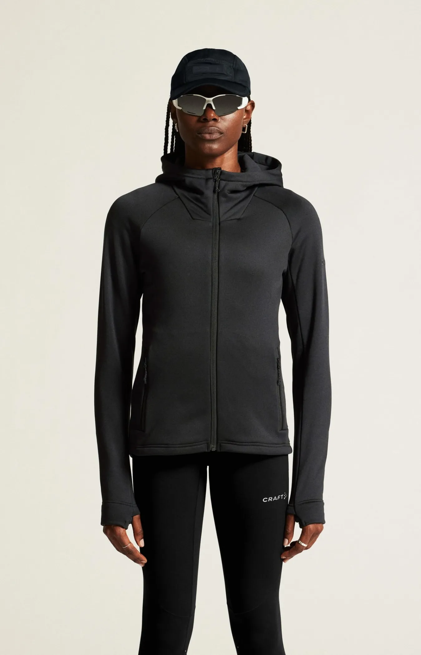 Mellomlag & Fleece|Mellomlag>Craft Sportswear ADV Explore Power Fleece Hood Jkt W Black
