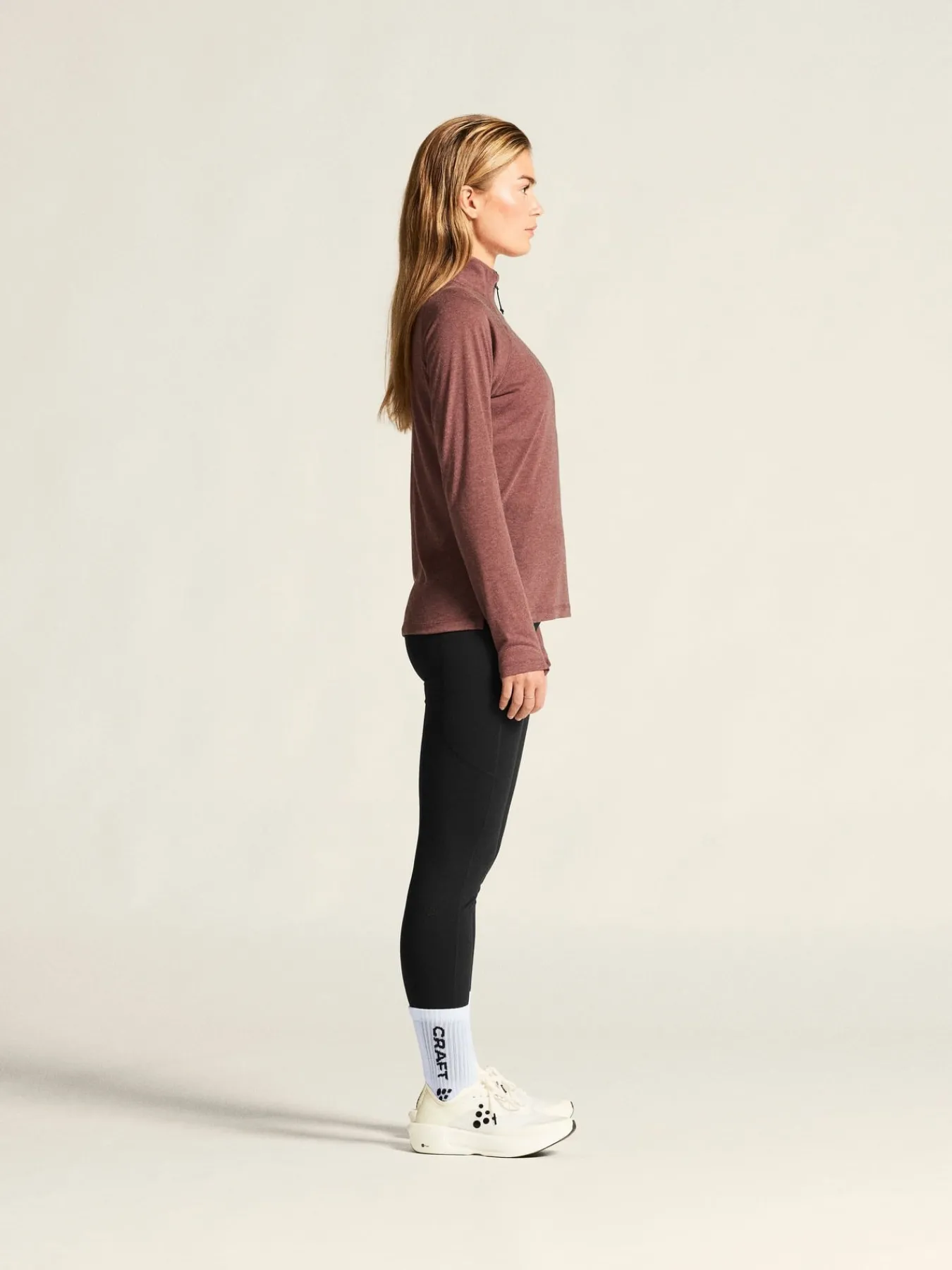 Gensere|Løping>Craft Sportswear ADV SubZ Wool LS Tee 3 W Rose Brown/Melange