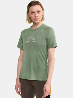 T-Skjorter & Singleter|Løping>Craft Sportswear ADV Trail Wool Ss Tee W Thyme-Melange