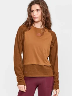 Gensere|Løping>Craft Sportswear ADV Trail Wool Wind LS Tee W Roots-Melange