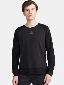 T-Skjorter & Singleter|Løping>Craft Sportswear ADV Trail Wool Wind LS Tee M Black-Melange