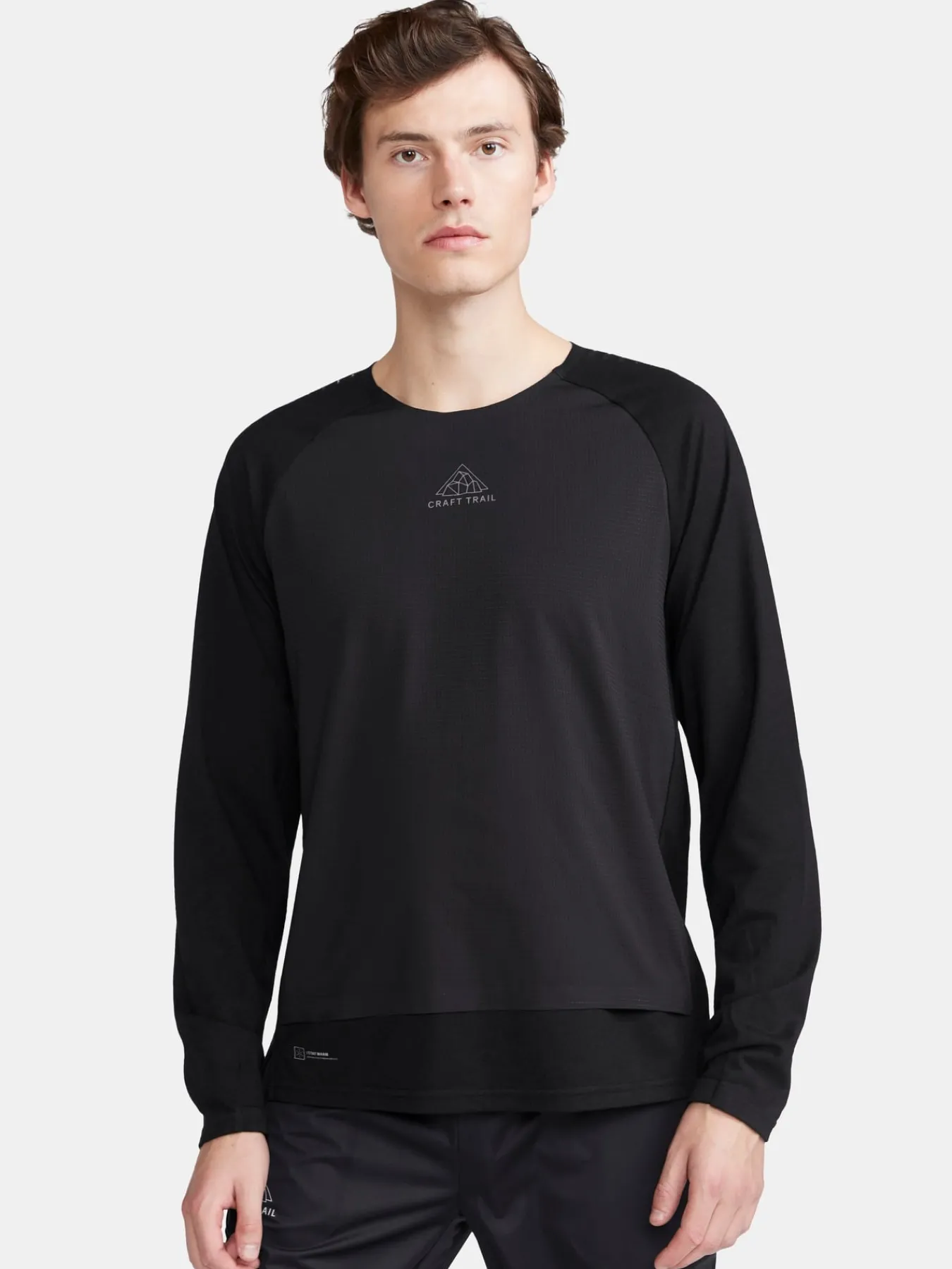 T-Skjorter & Singleter|Løping>Craft Sportswear ADV Trail Wool Wind LS Tee M Black-Melange