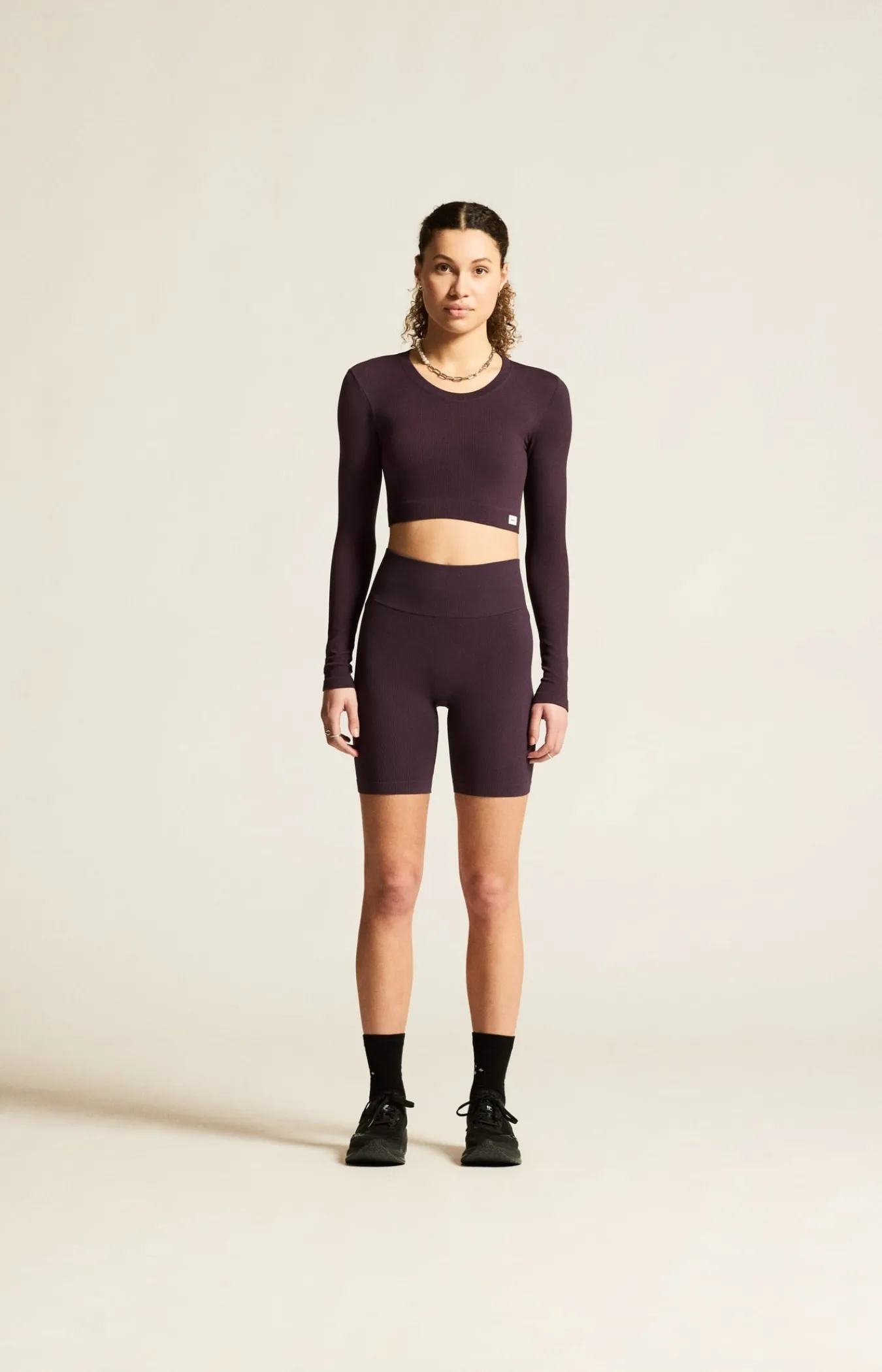 Gensere|Trening>Craft Sportswear Collective Rib Cropped Ls Top W Dk Plum