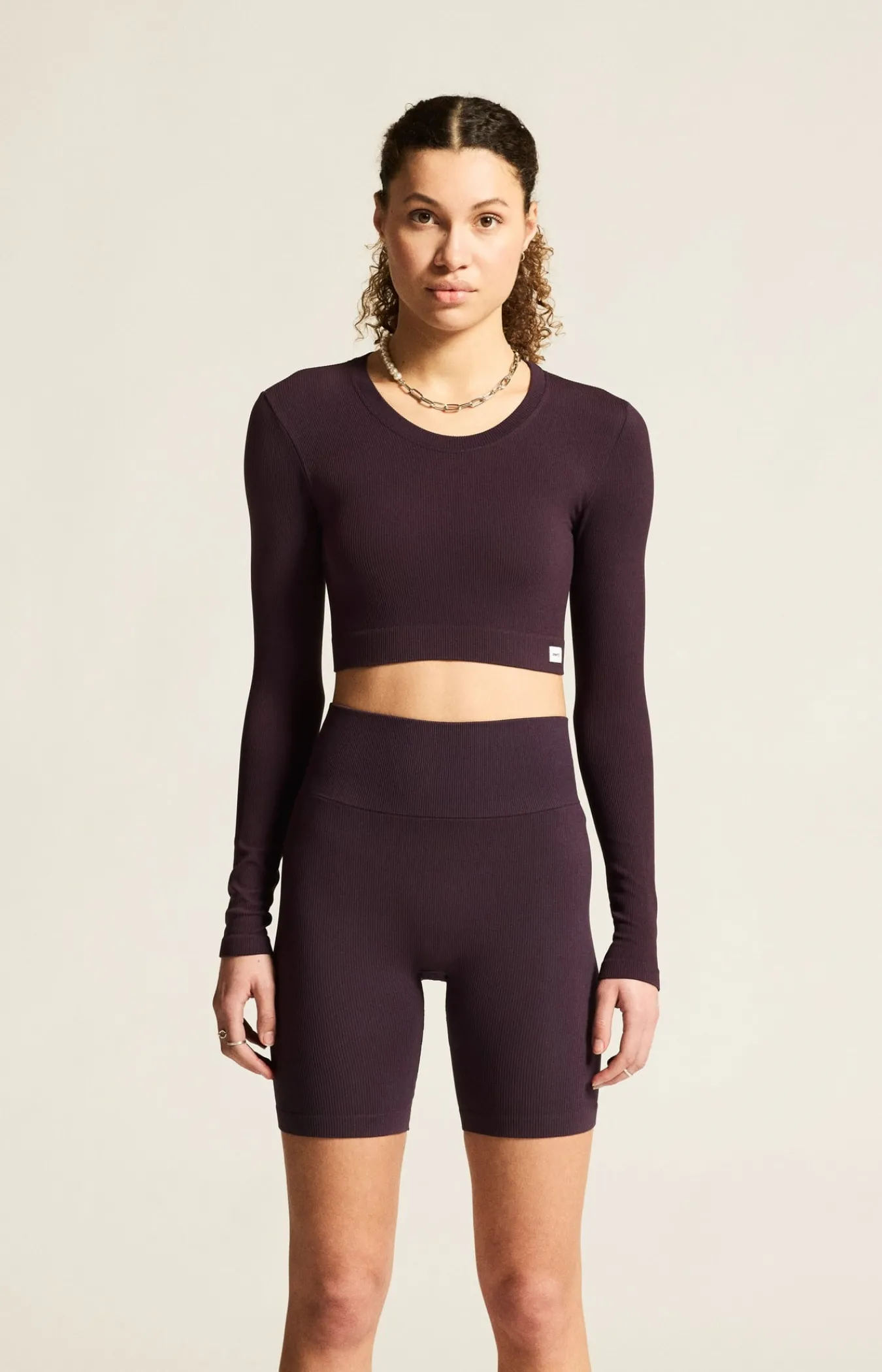 Gensere|Trening>Craft Sportswear Collective Rib Cropped Ls Top W Dk Plum