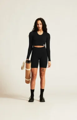 Gensere|Trening>Craft Sportswear Collective Rib Cropped Ls Top W Black
