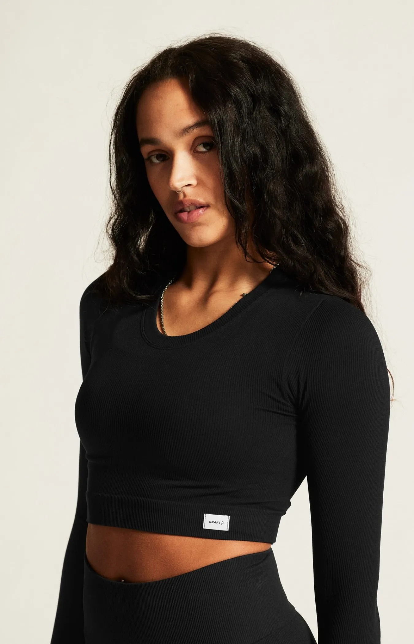 Gensere|Trening>Craft Sportswear Collective Rib Cropped Ls Top W Black