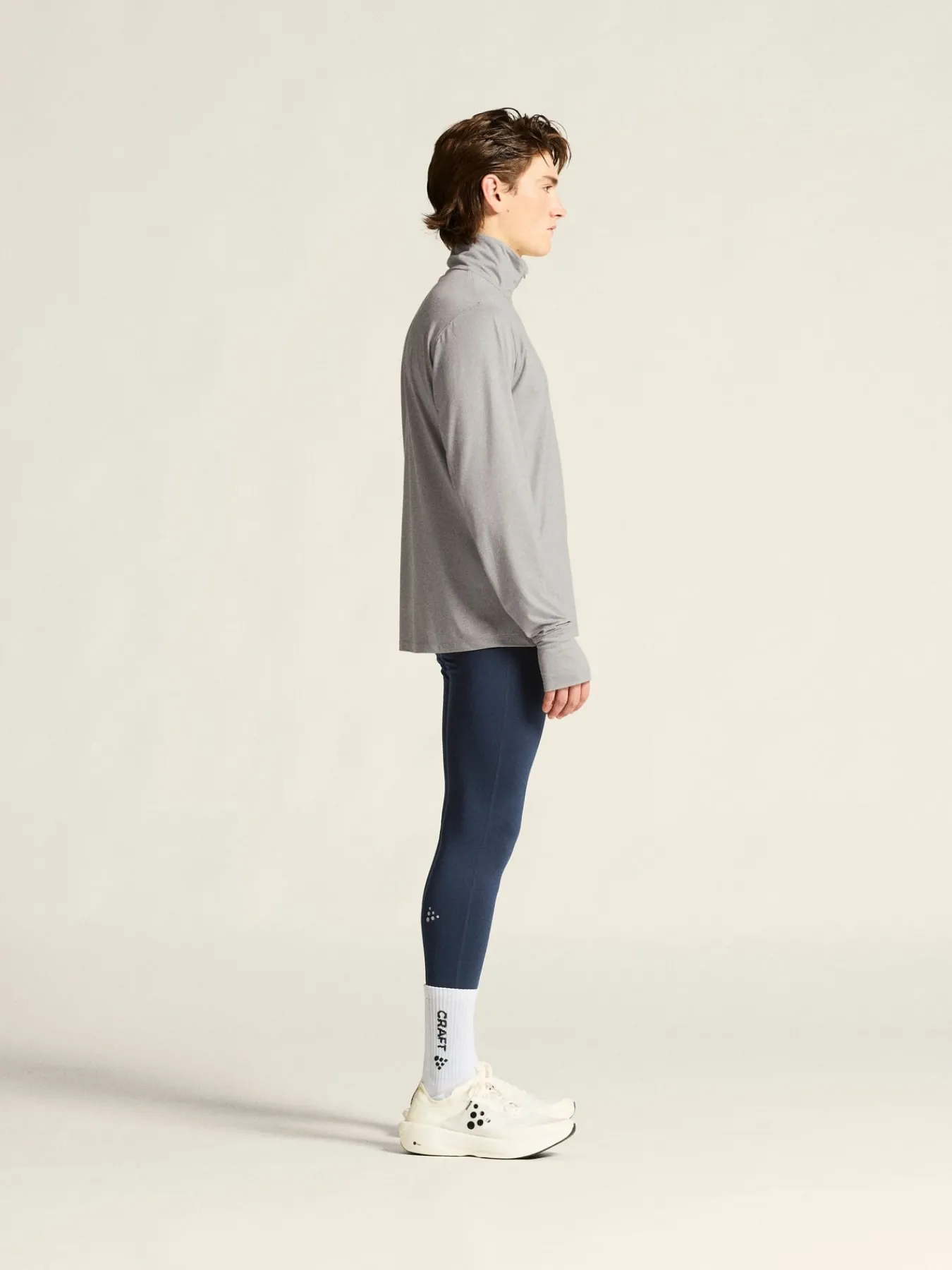 T-Skjorter & Singleter|Løping>Craft Sportswear Flow HZ LS M Grey Melange