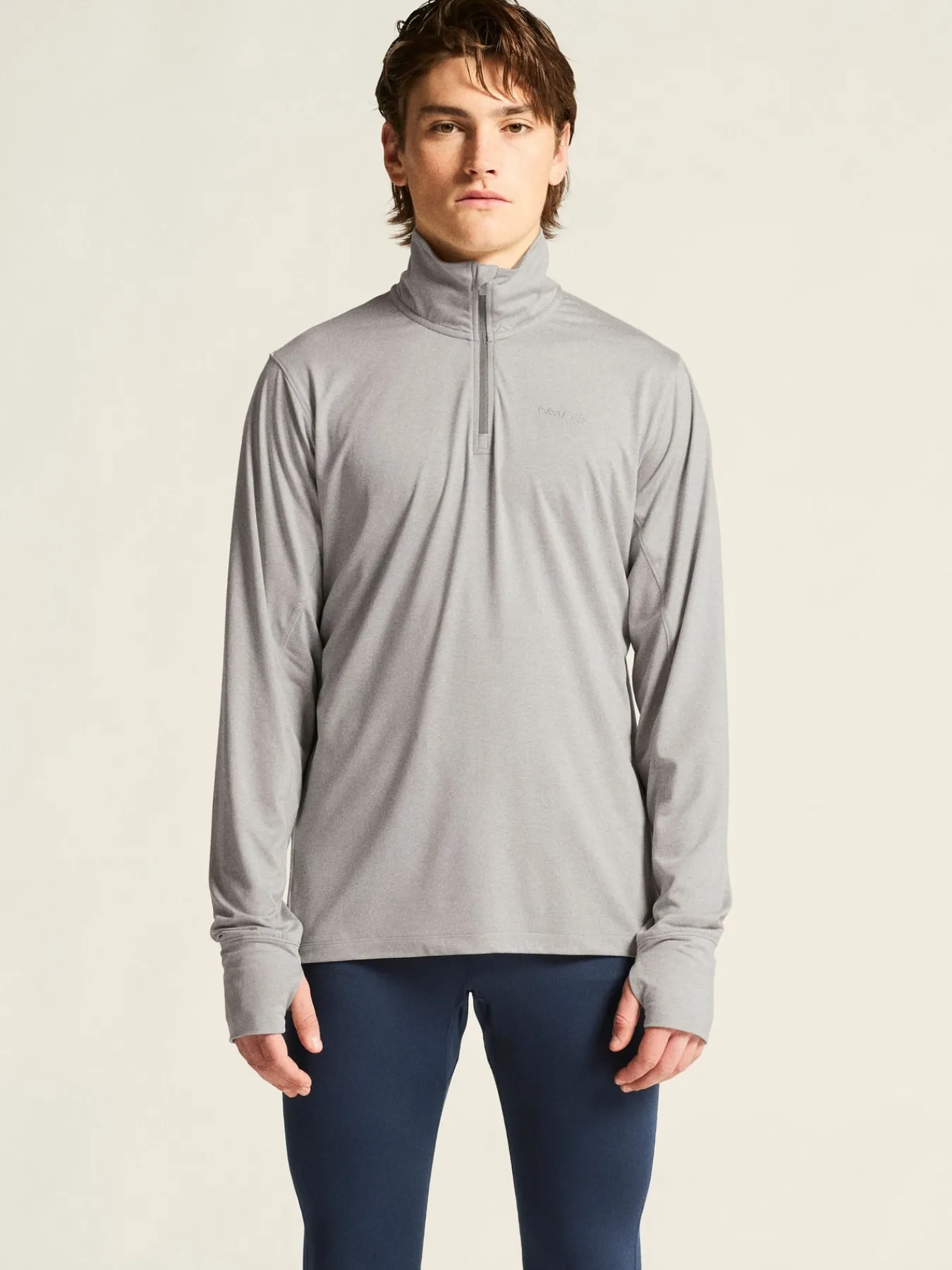 T-Skjorter & Singleter|Løping>Craft Sportswear Flow HZ LS M Grey Melange