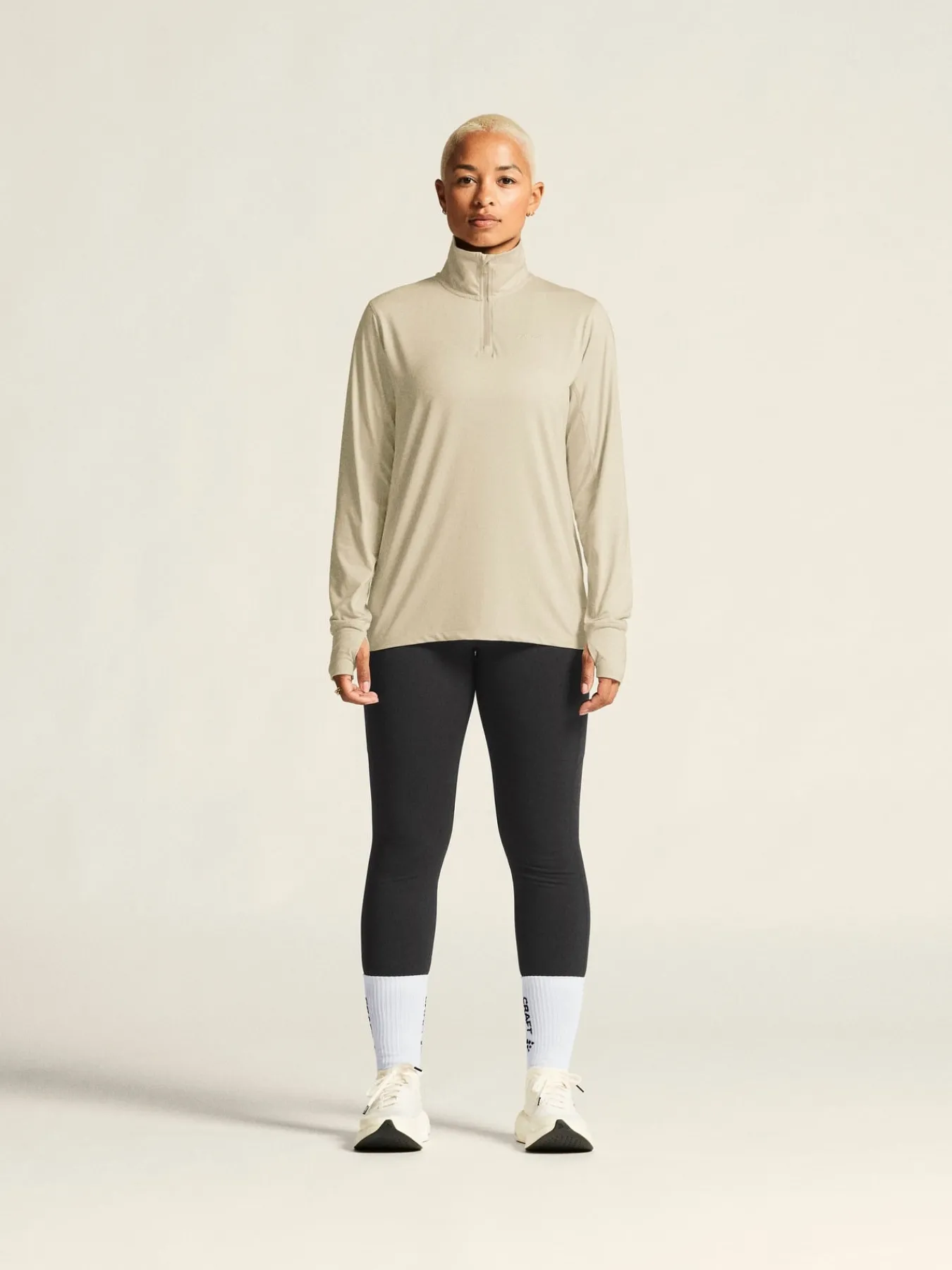Gensere|Løping>Craft Sportswear Flow HZ LS W Plaster/Melange