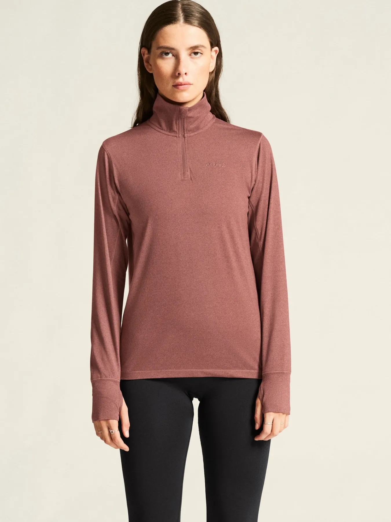 Gensere|Løping>Craft Sportswear Flow HZ LS W Rose Brown/Melange
