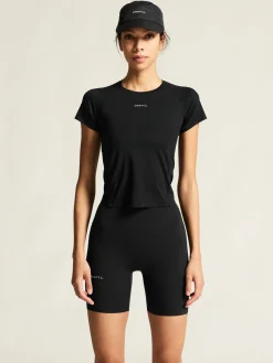 T-Skjorter & Singleter|Løping>Craft Sportswear Hypervent Cropped Tee W Black