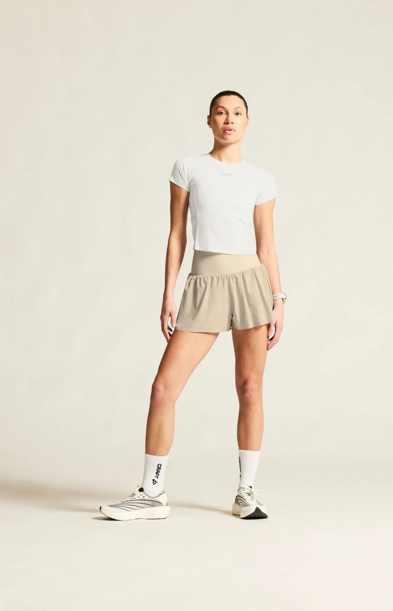 T-Skjorter & Singleter|Løping>Craft Sportswear Hypervent Cropped Tee W White
