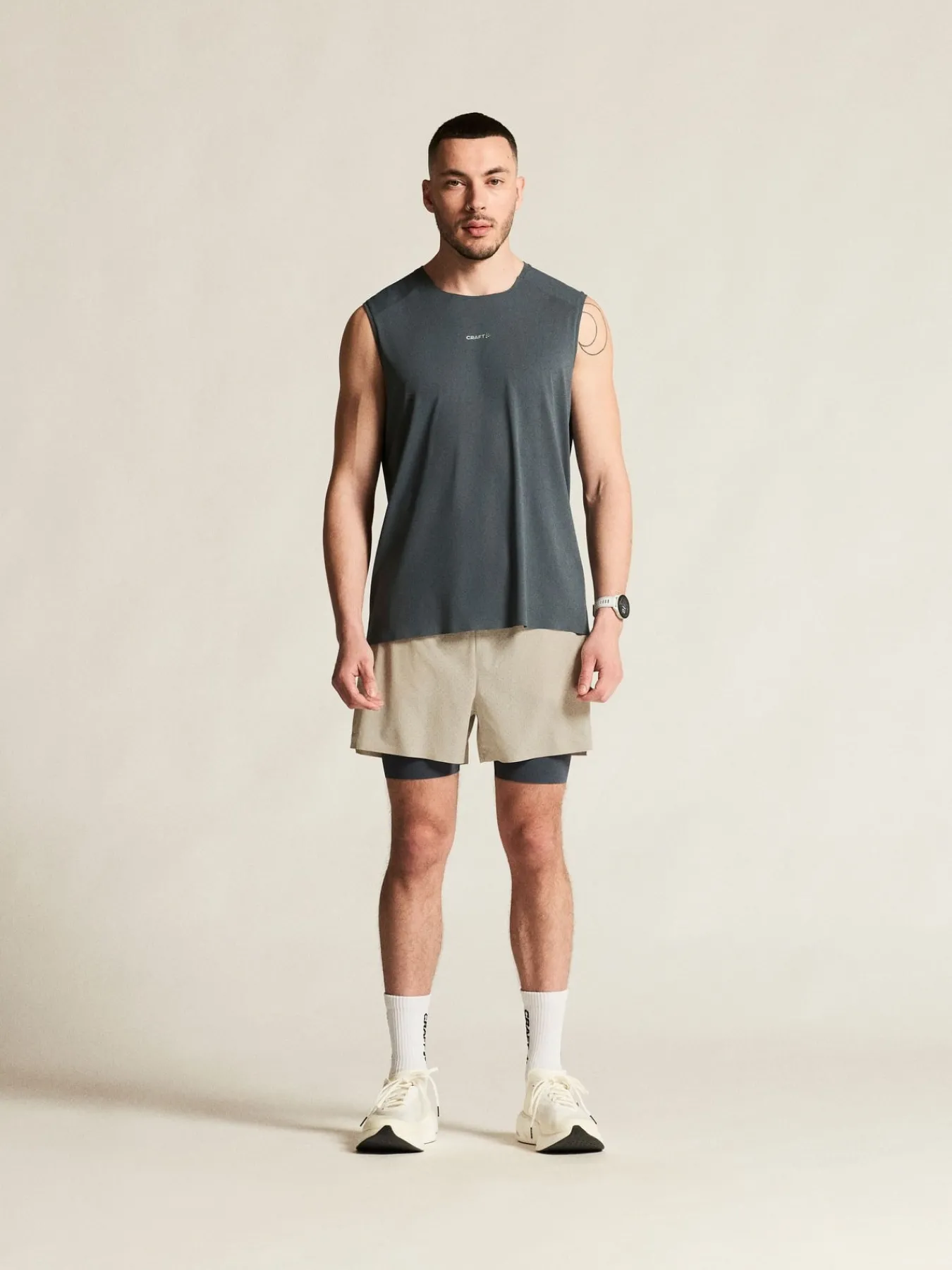 Shorts|Løping>Craft Sportswear Hypervent 2-In-1 Shorts M Plaster