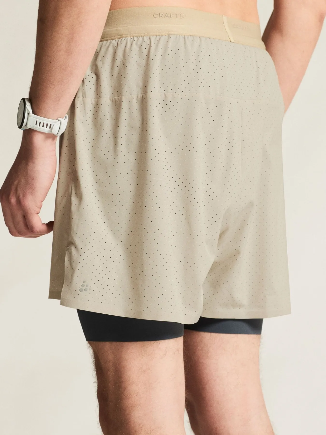 Shorts|Løping>Craft Sportswear Hypervent 2-In-1 Shorts M Plaster