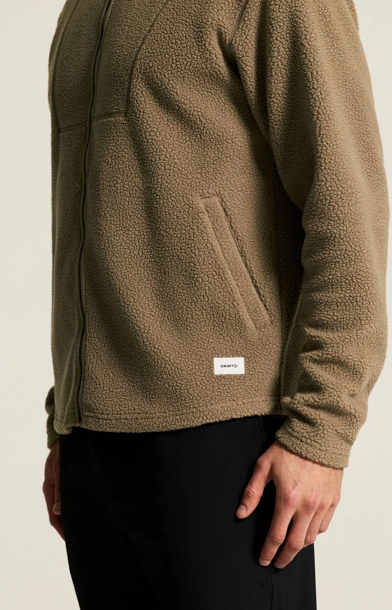 Mellomlag & Fleece|Mellomlag>Craft Sportswear Join Pile Fleece FZ Hood M Taupe