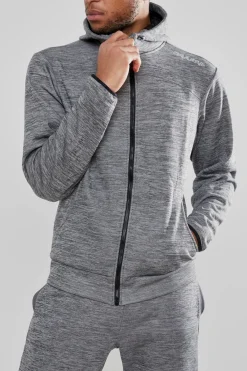 Gensere>Craft Sportswear Leisure Full Zip Hood M Darkgrey Melange