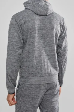 Gensere>Craft Sportswear Leisure Full Zip Hood M Darkgrey Melange