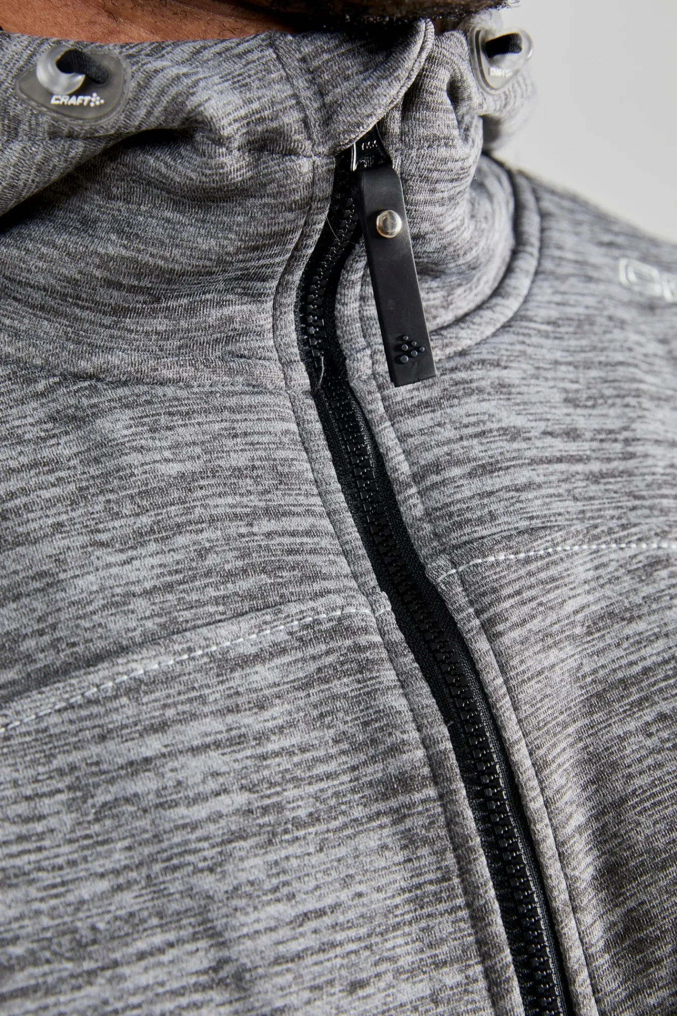 Gensere>Craft Sportswear Leisure Full Zip Hood M Darkgrey Melange