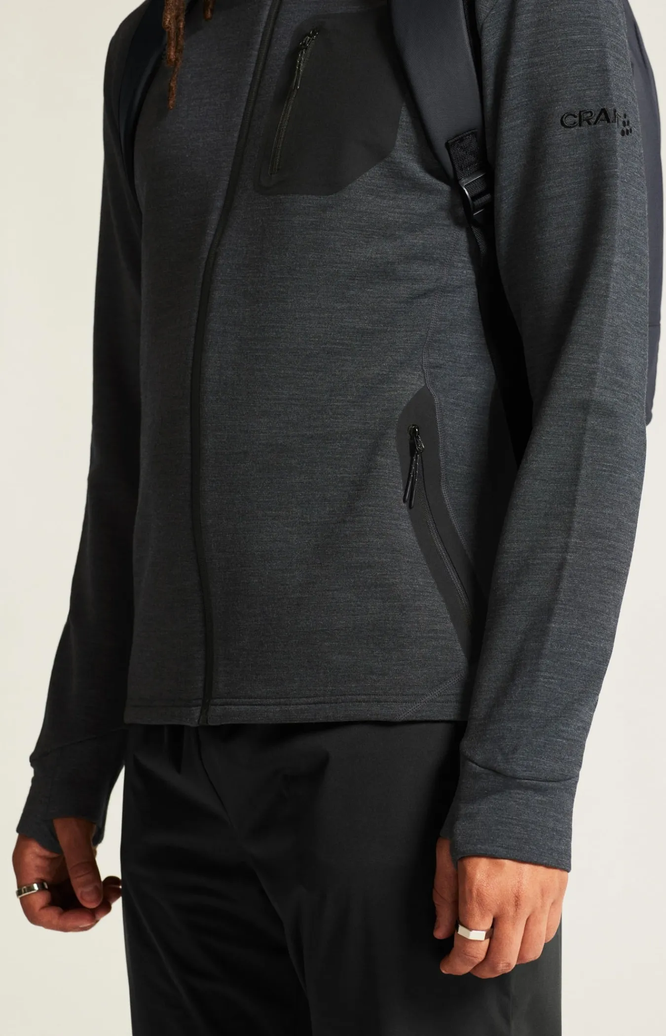 Mellomlag & Fleece|Mellomlag>Craft Sportswear PRO Explore Wool Midlayer M Black Melange