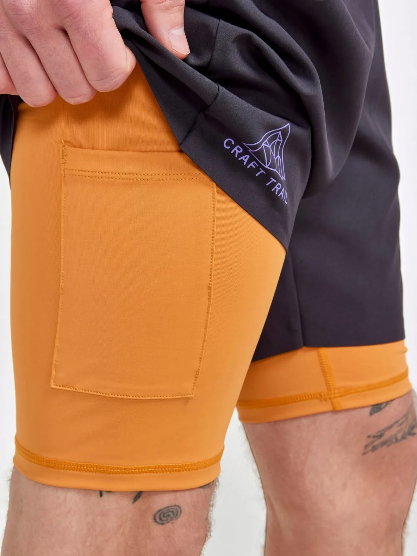 Shorts|Løping>Craft Sportswear PRO Trail 2-in-1 Shorts M Slate-Desert