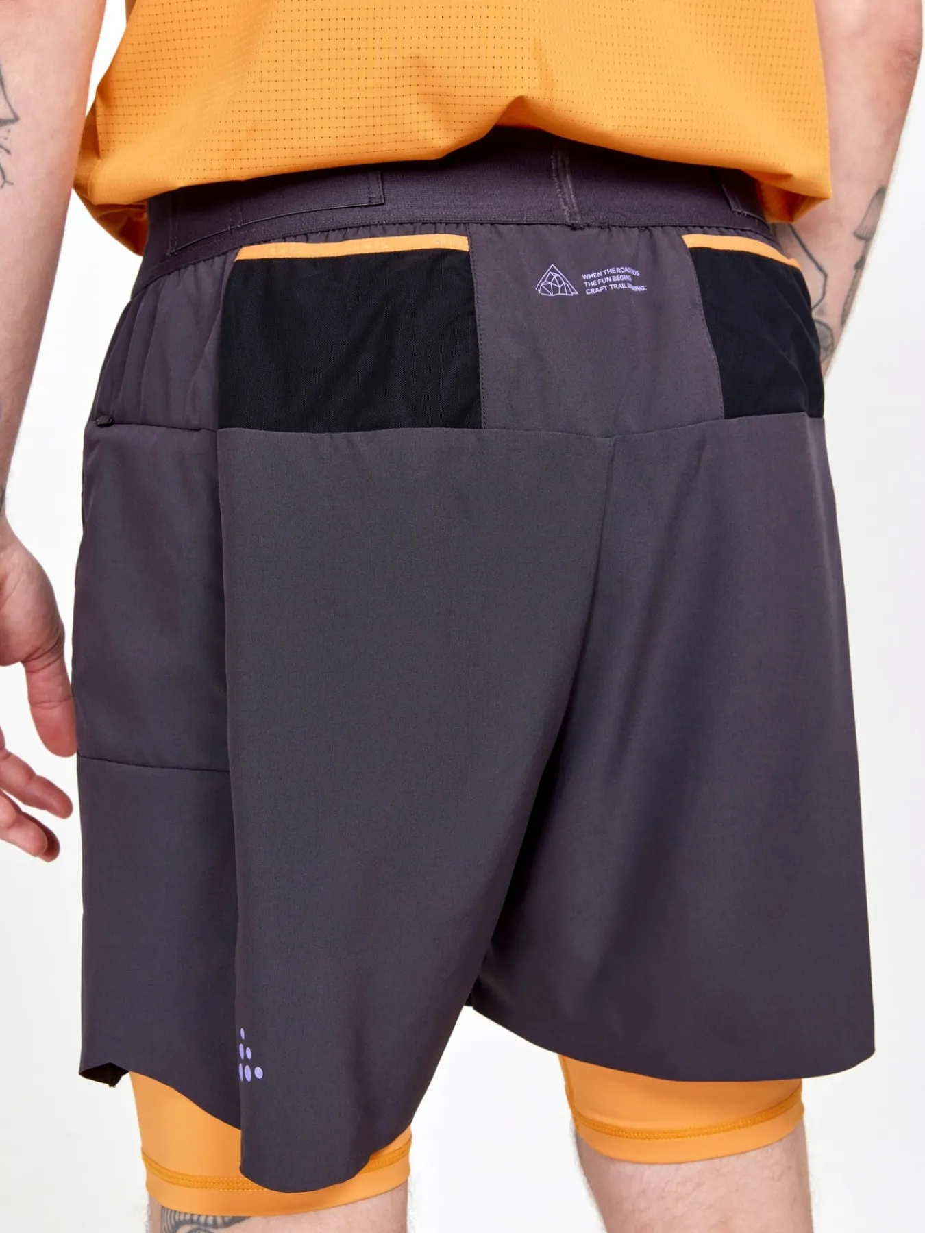 Shorts|Løping>Craft Sportswear PRO Trail 2-in-1 Shorts M Slate-Desert