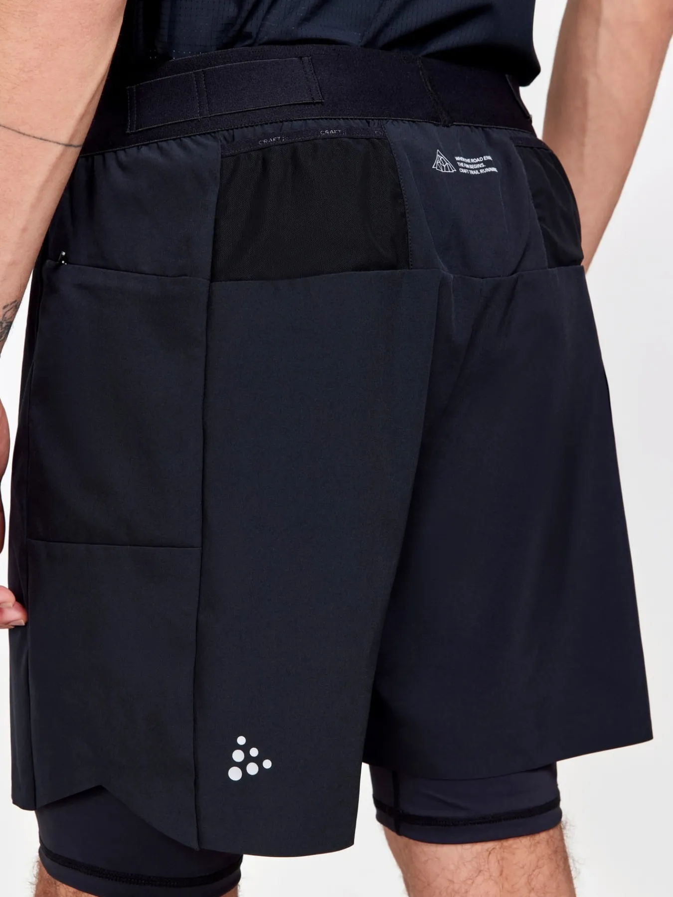 Shorts|Løping>Craft Sportswear PRO Trail 2-in-1 Shorts M Black