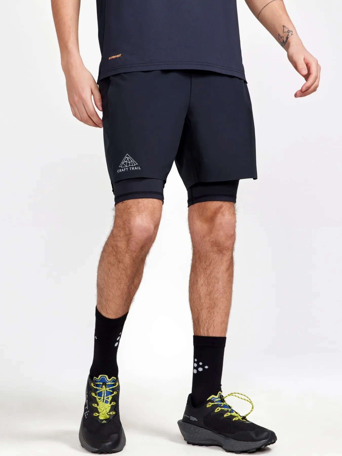 Shorts|Løping>Craft Sportswear PRO Trail 2-in-1 Shorts M Black