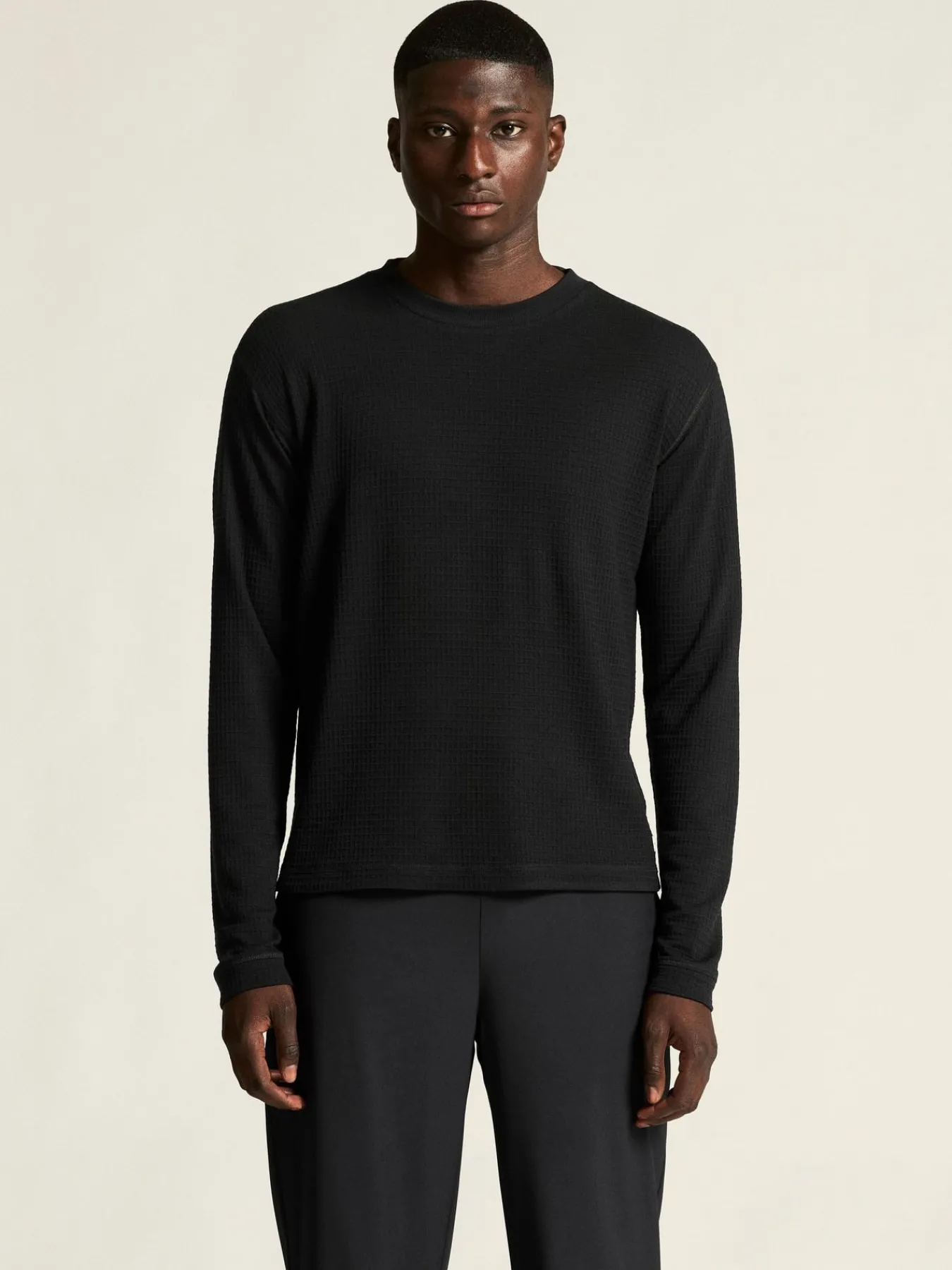 T-Skjorter & Singleter|Løping>Craft Sportswear Wool Waffle RN M Black
