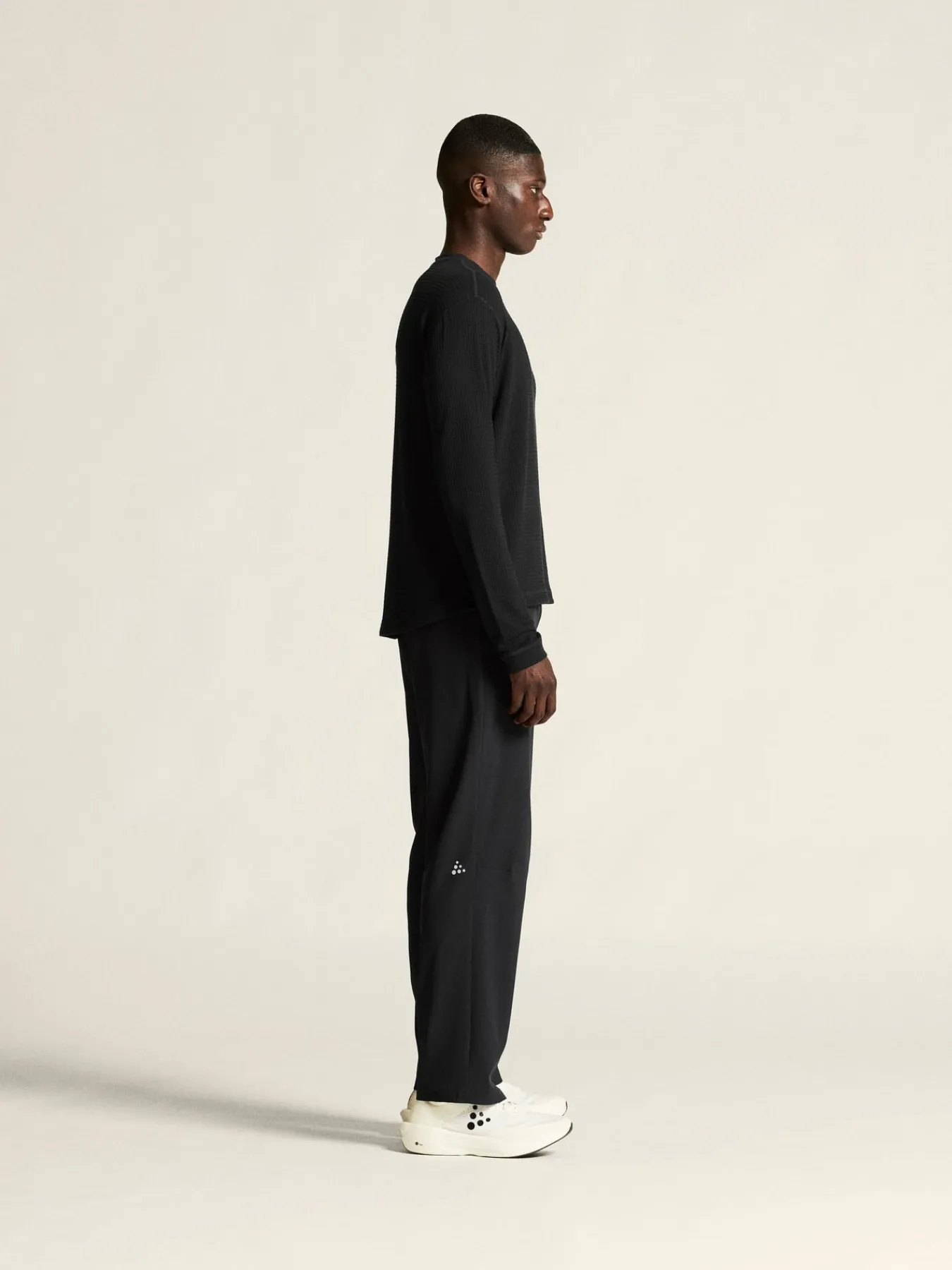T-Skjorter & Singleter|Løping>Craft Sportswear Wool Waffle RN M Black