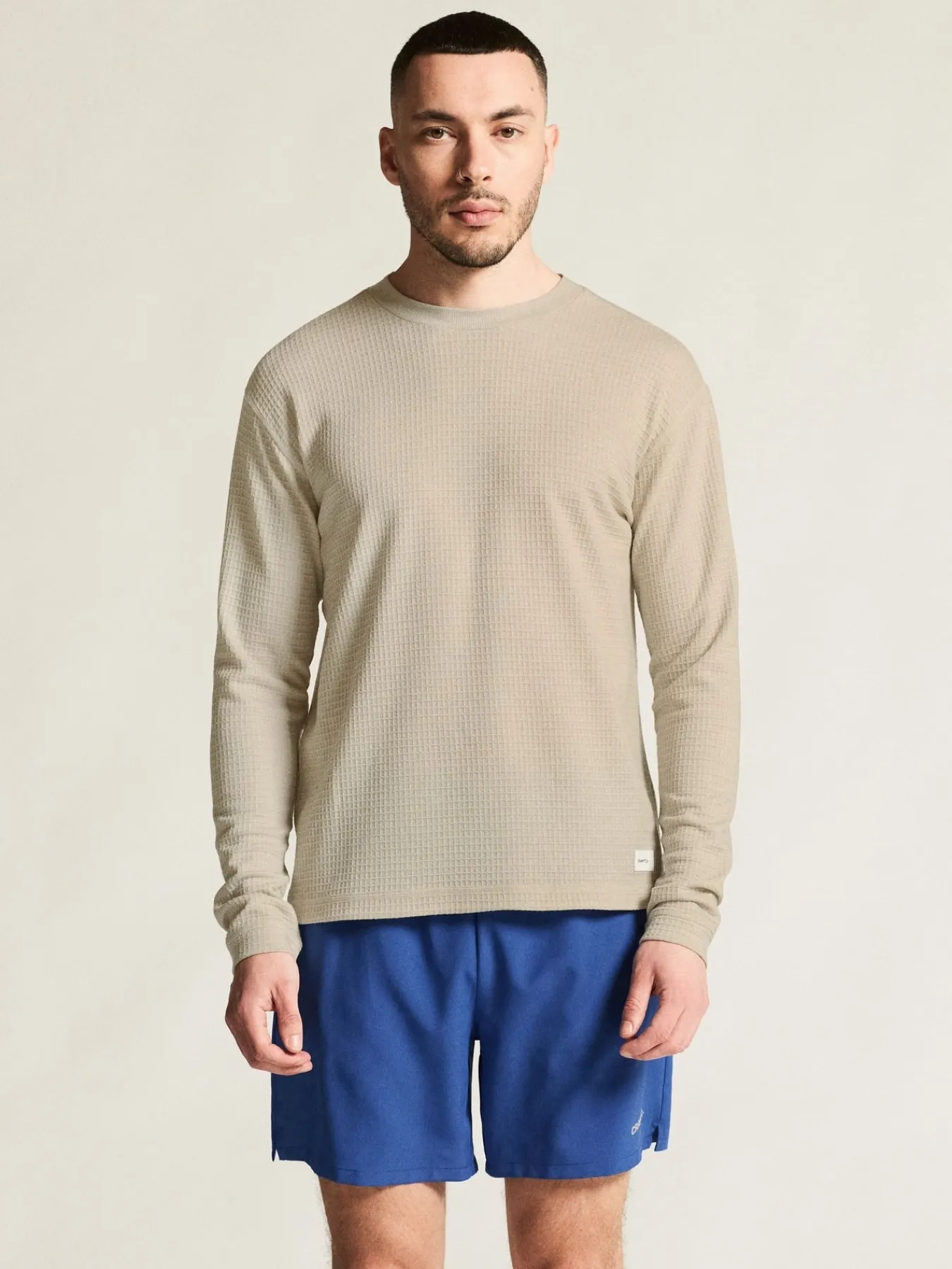 T-Skjorter & Singleter|Løping>Craft Sportswear Wool Waffle RN M Plaster