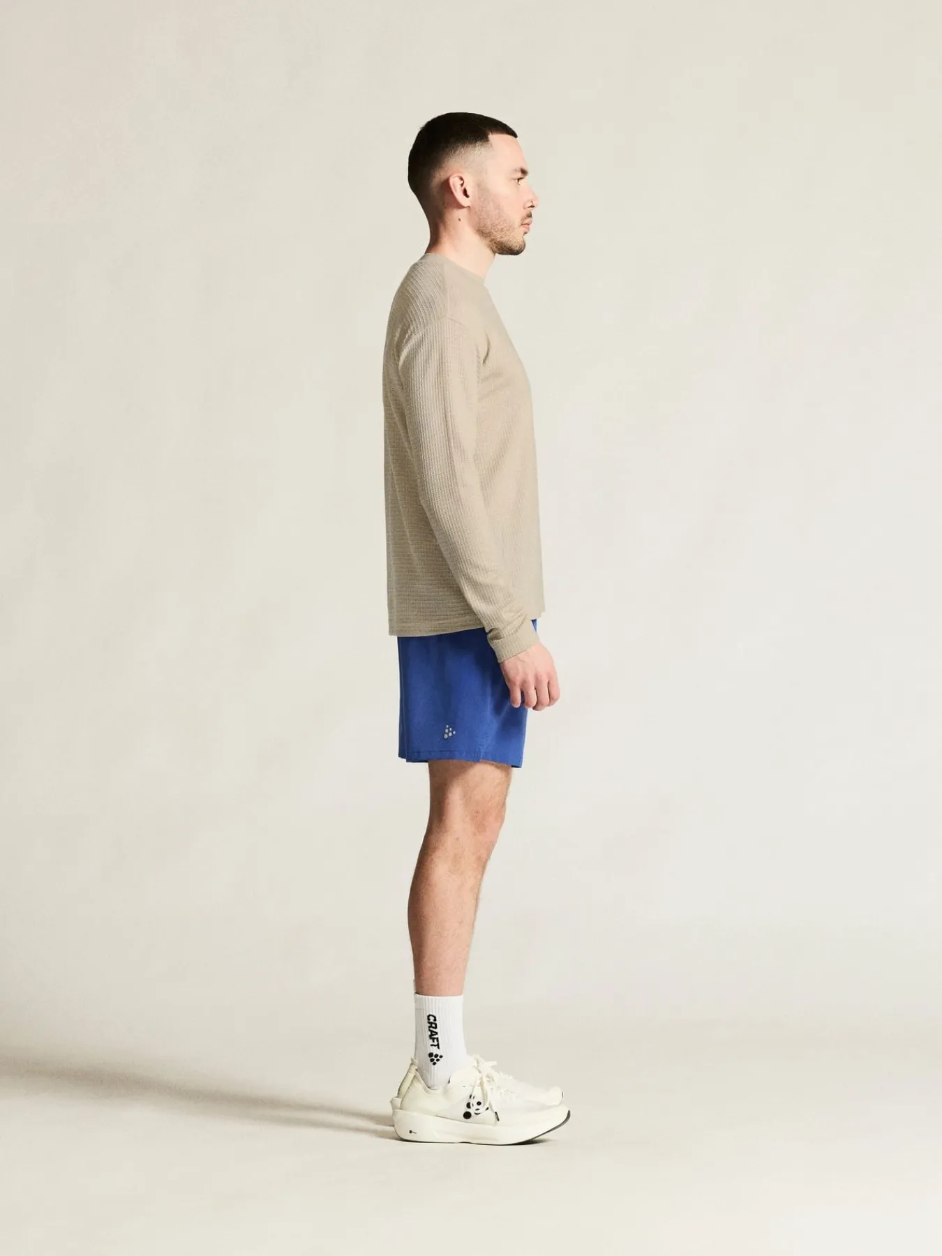 T-Skjorter & Singleter|Løping>Craft Sportswear Wool Waffle RN M Plaster