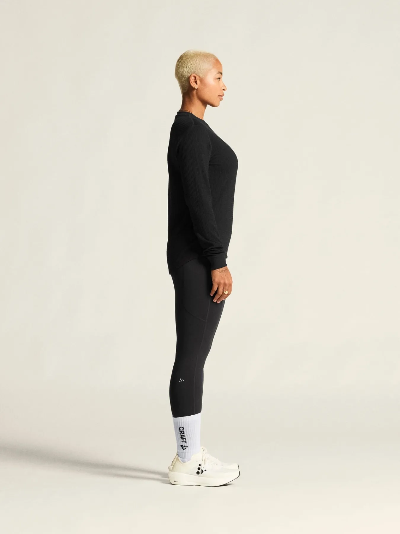 Gensere|Løping>Craft Sportswear Wool Waffle RN W Black